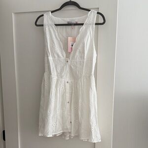 Hello Molly NWT White Eyelet Button-Down Dress